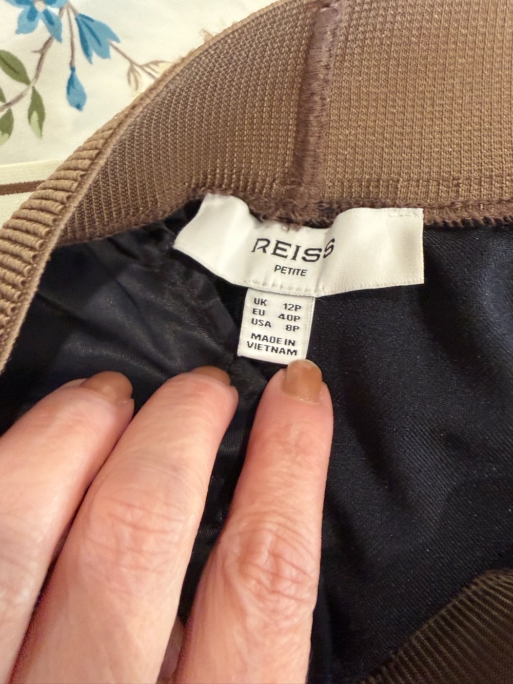 Reiss Wide Leg Palazzo Pants in Brown - Picture 5 of 6